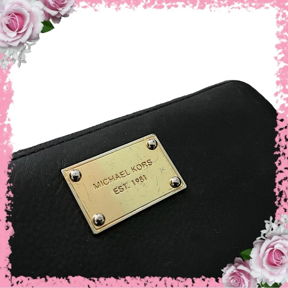 BUNDLE! Michael Kors Black Leather Full Zip Continental Wallet and Small Purse - Picture 16 of 16